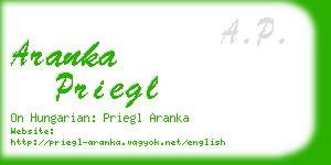 aranka priegl business card